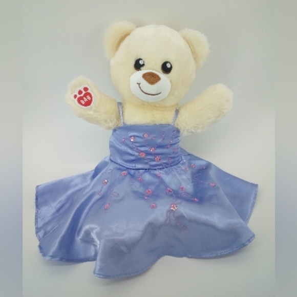 Build a Bear Lil Caramel Club Bonus Cream Red Paws Inc Formal Purple Gown Dress - Picture 6 of 6